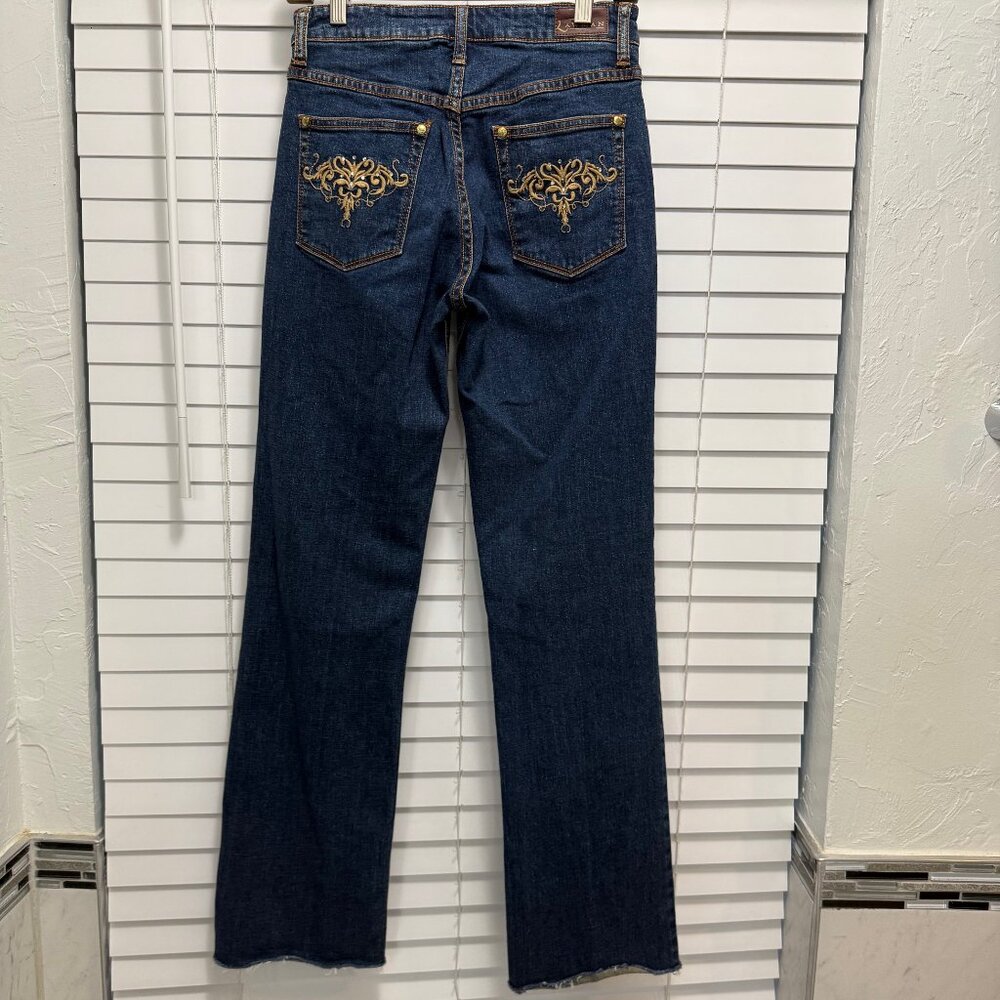 Lawman Women's Vintage Denim button & zip front straight leg jeans, size 3/4 - Picture 2 of 11